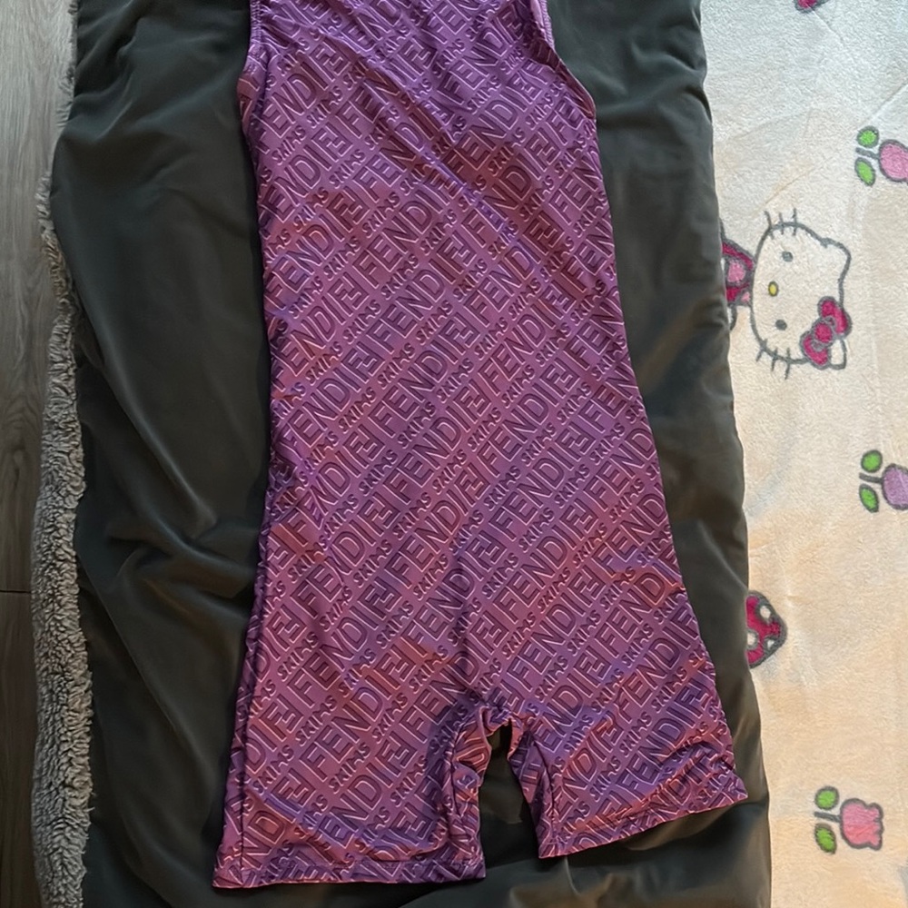Fendi Purple Jumpsuit with Geometric Design